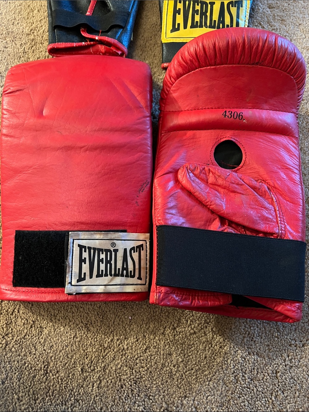 Everlast Red Men's Training Mitts with Wrist Strap